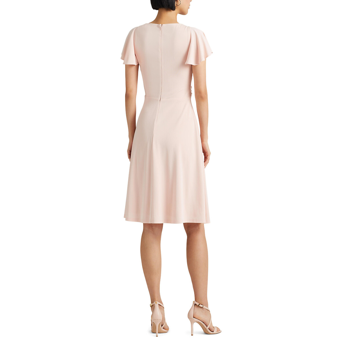 Платье-миди С запахом короткие рукава 42 розовый LaRedoute, размер 42 - фото 4