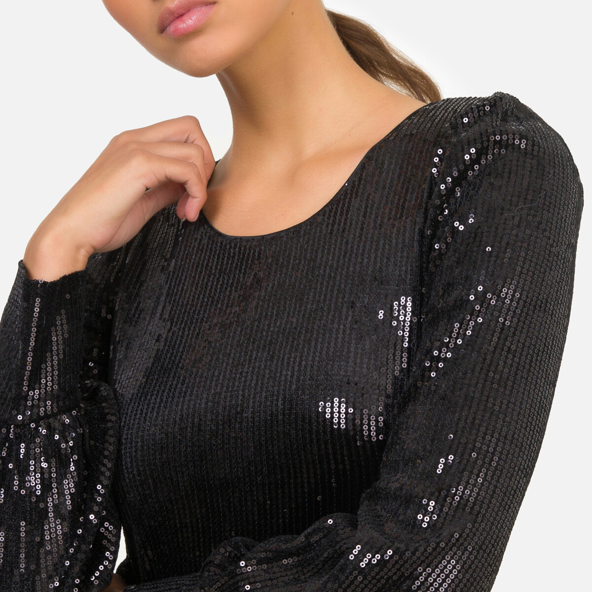 Платье LaRedoute С пайетками приталенный покрой XS черный, размер XS - фото 3