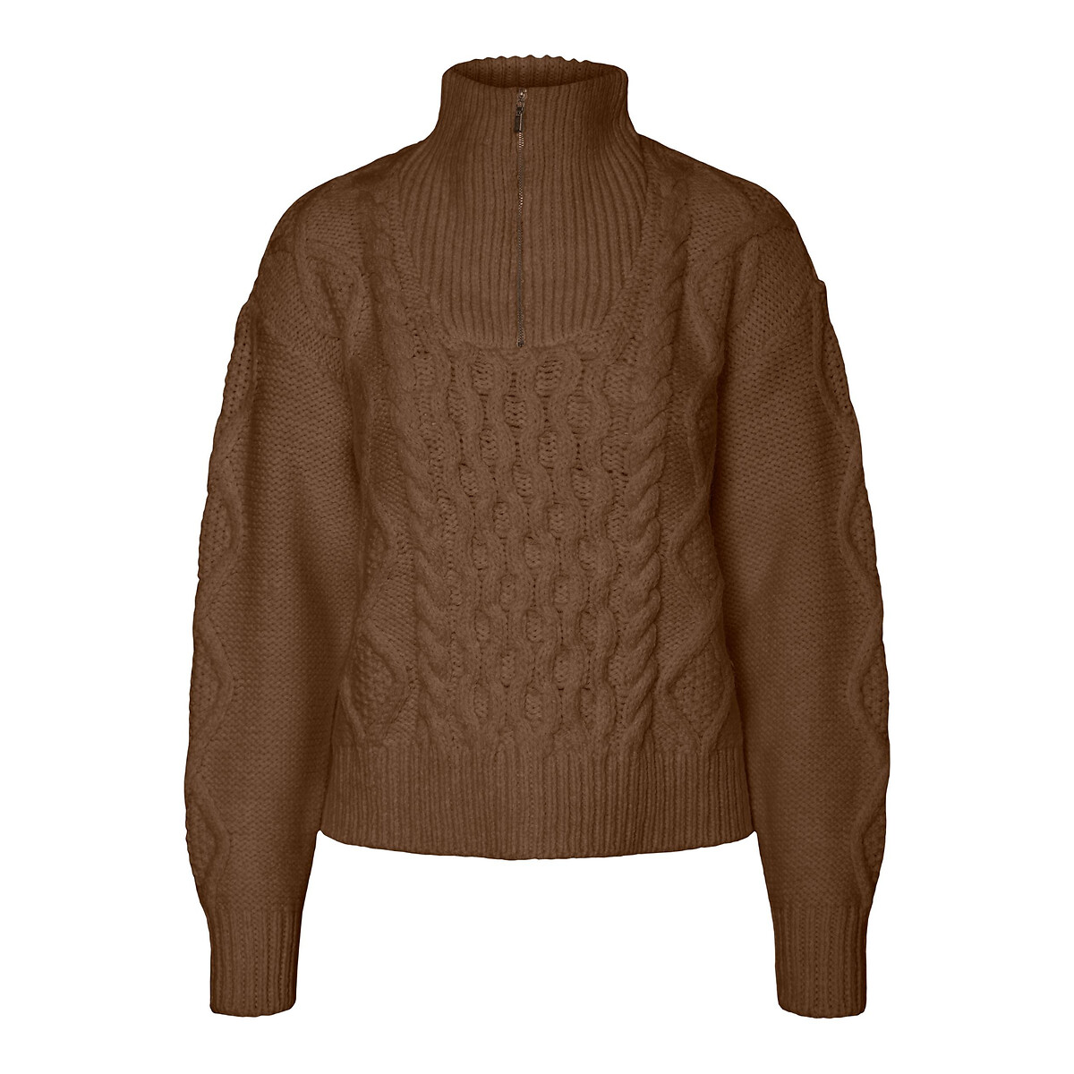 Пуловер LaRedoute Широкий из плотного трикотажа XL каштановый, размер XL - фото 1