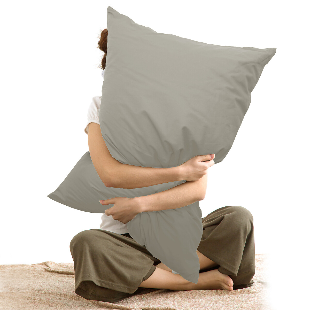 Подушка среднего размера из синтетики Big pillow  65 x 100 см бежевый LaRedoute - фото 2