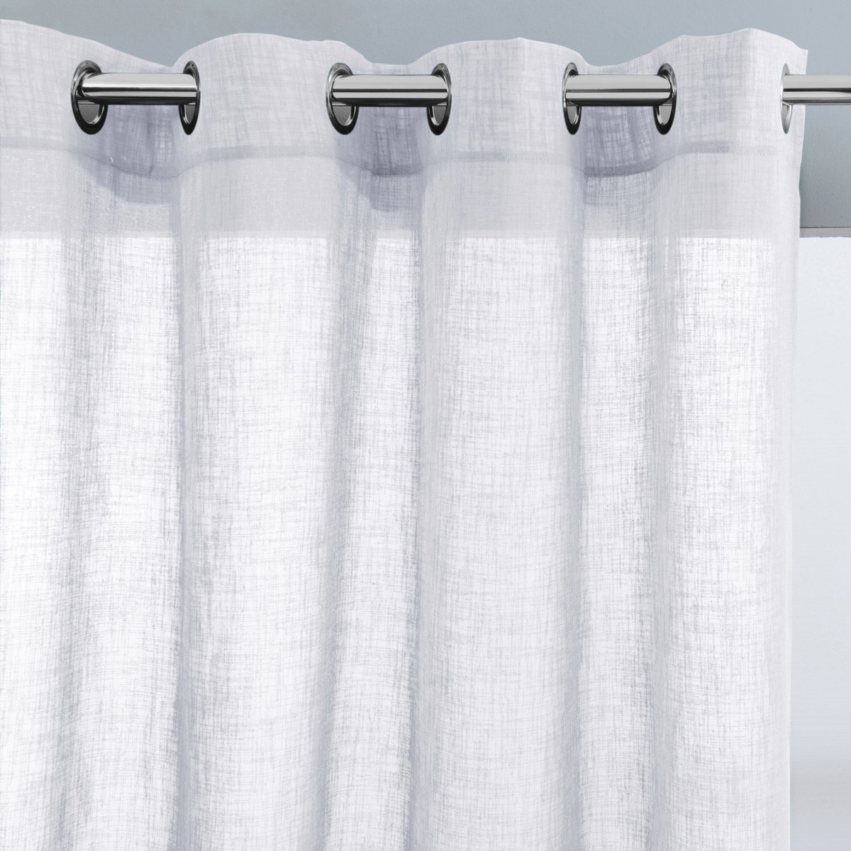 Image of Nyong Wide Linen-Effect Single Voile Panel with Eyelets