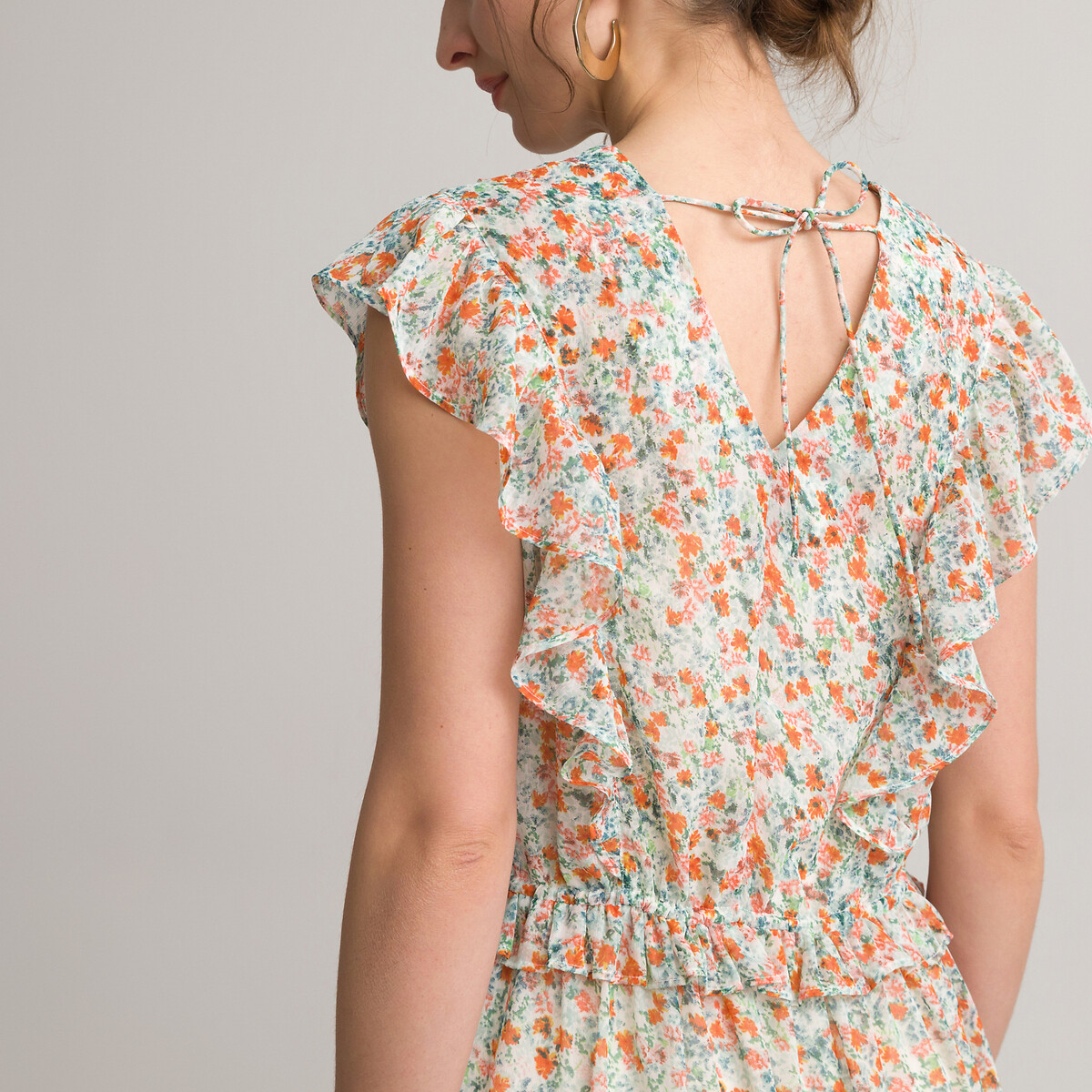 Платье ANNE WEYBURN Длинное расклешенное с цветочным принтом 42 разноцветный, размер 42 - фото 4