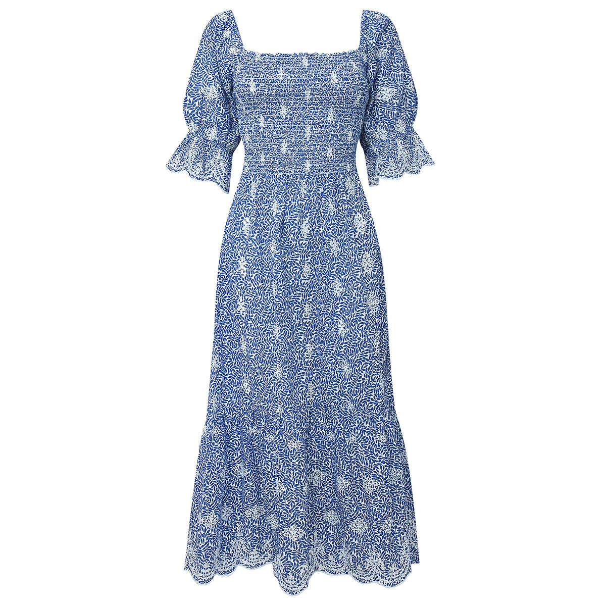 Платье JOE BROWNS С верхом со сборками и принтом длина миди 50 синий, размер 50 - фото 5