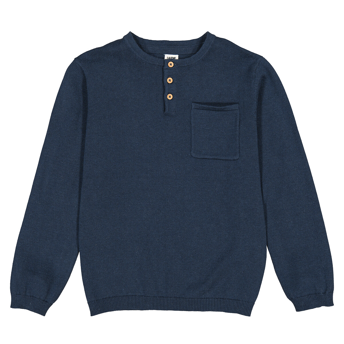 Пуловер с тунисским вырезом из тонкого трикотажа  3 года - 94 см синий LaRedoute, размер 3 года - 94 см - фото 3