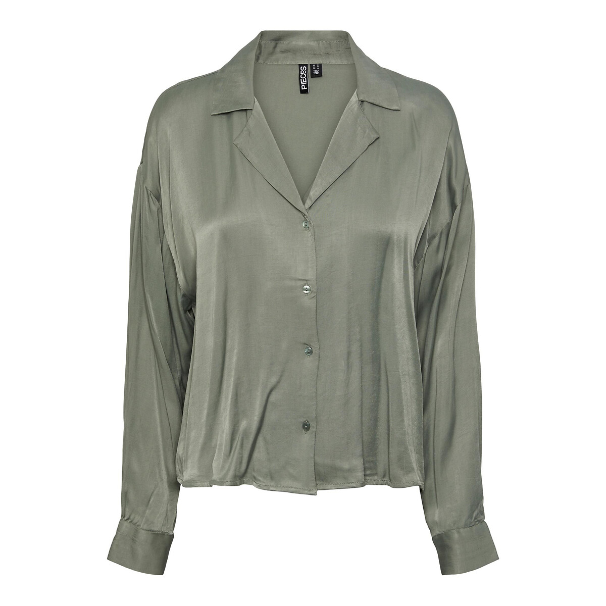 Блузка оверсайз атласная  XL зеленый LaRedoute, размер XL