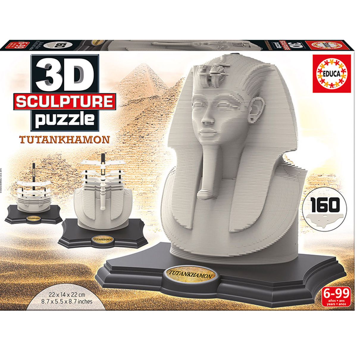Puzzle 160 pièces : Sculpture 3D Tutankhamon