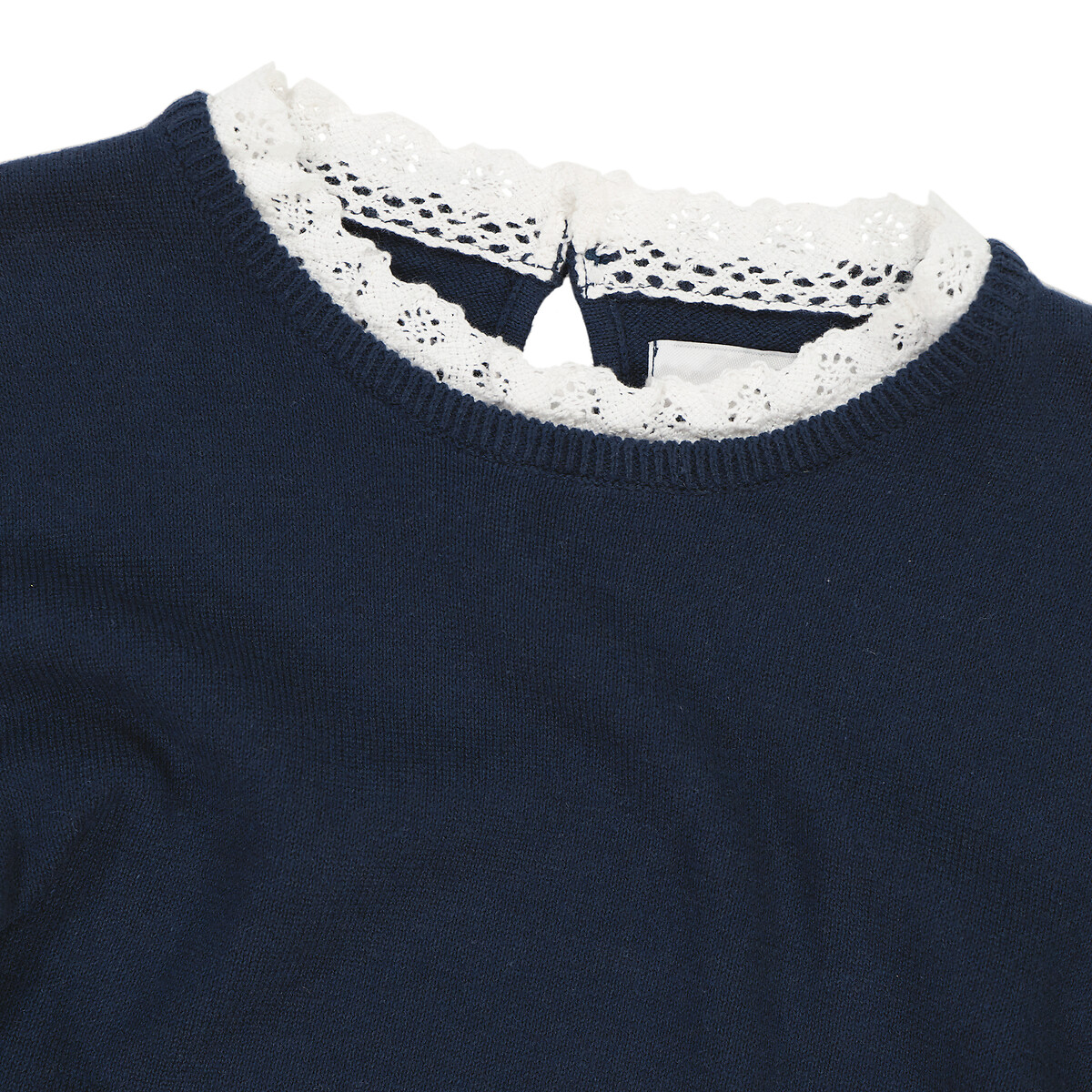 Пуловер Из тонкого трикотажа вырез с эффектом два в одном 5 лет - 108 см синий LaRedoute, размер 5 лет - 108 см - фото 5