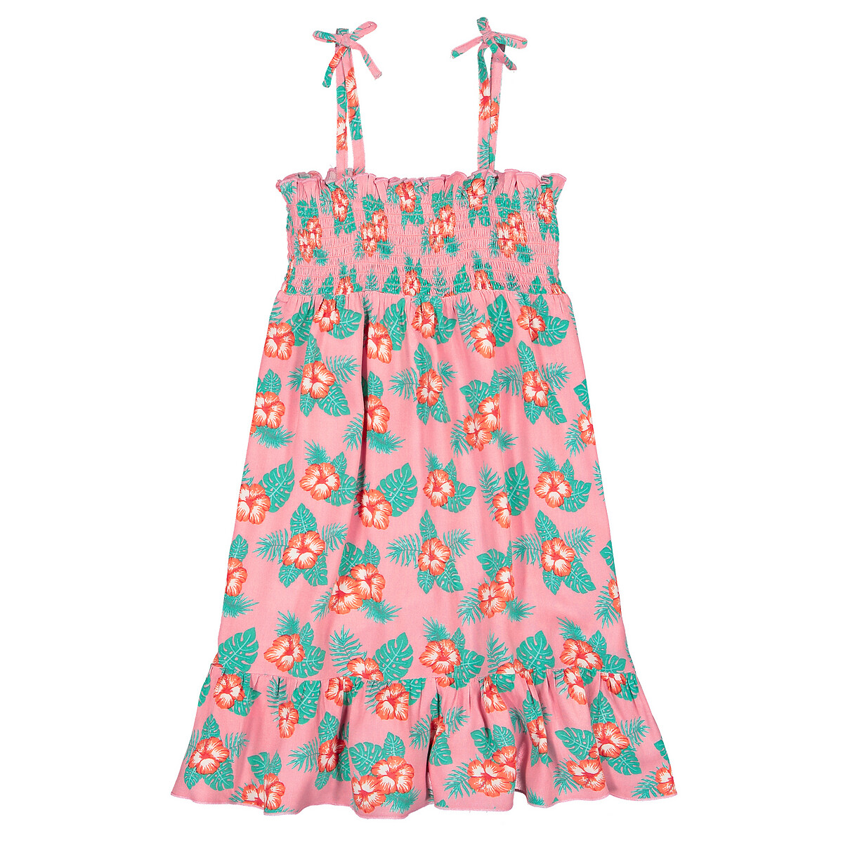 Платье LaRedoute На бретелях с принтом гавайи 3-12 лет 3 года - 94 см розовый, размер 3 года - 94 см - фото 3
