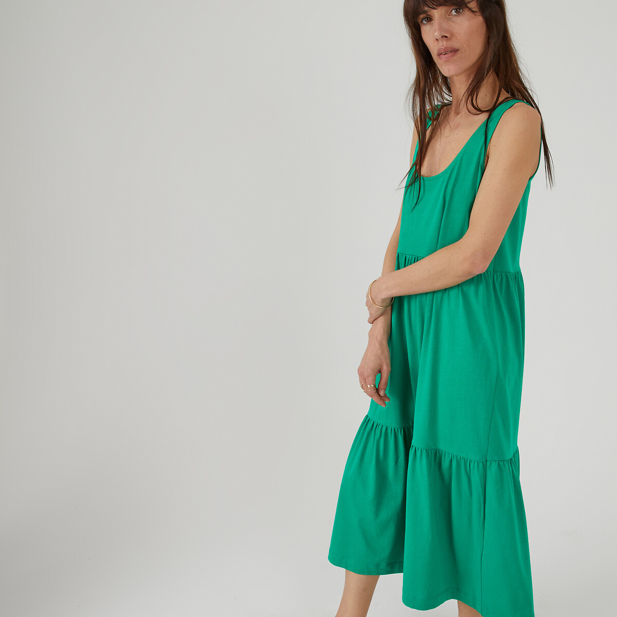 Платье без рукавов расклешенное из джерси  L зеленый LaRedoute, размер L - фото 2