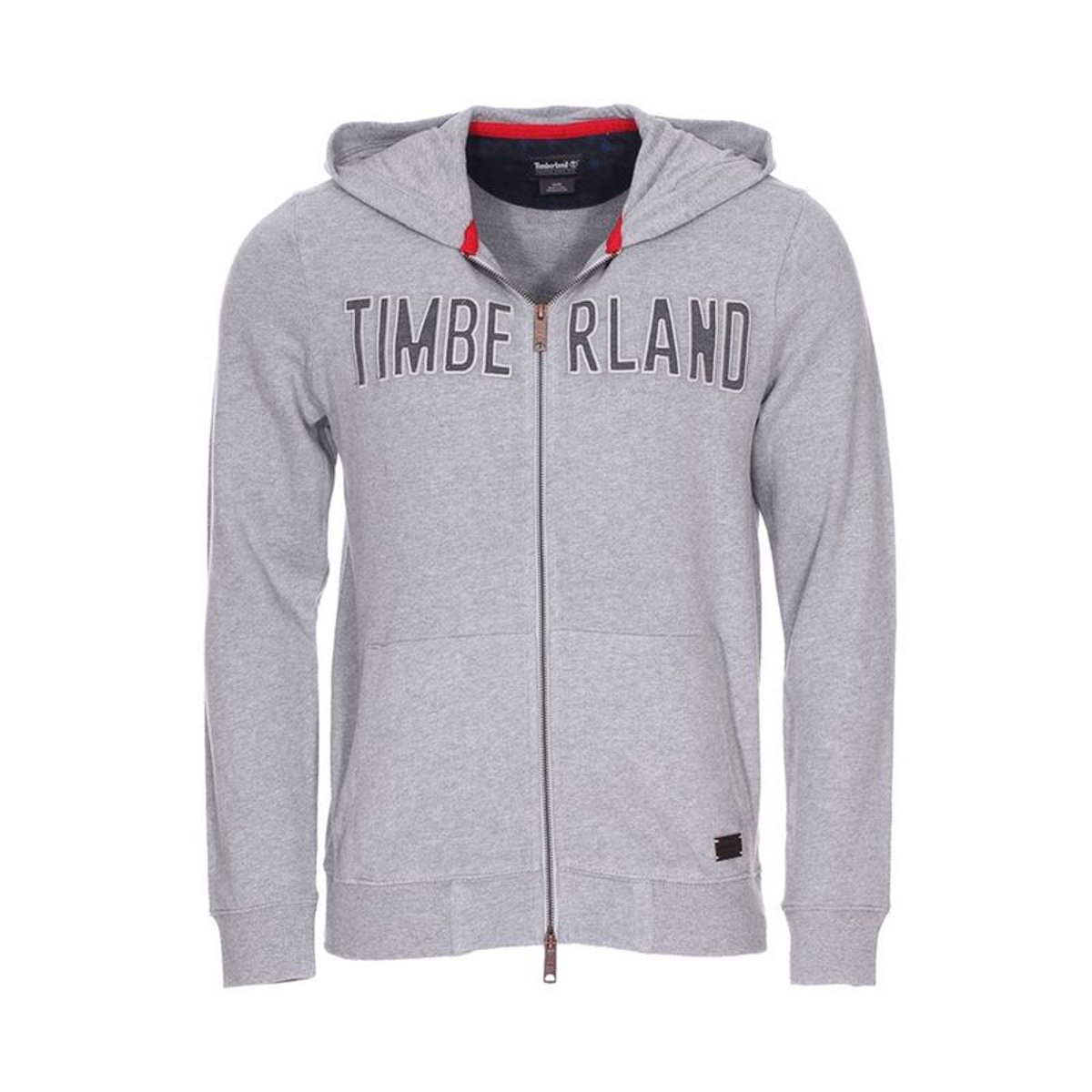 Sweat zippé à capuche en coton chiné