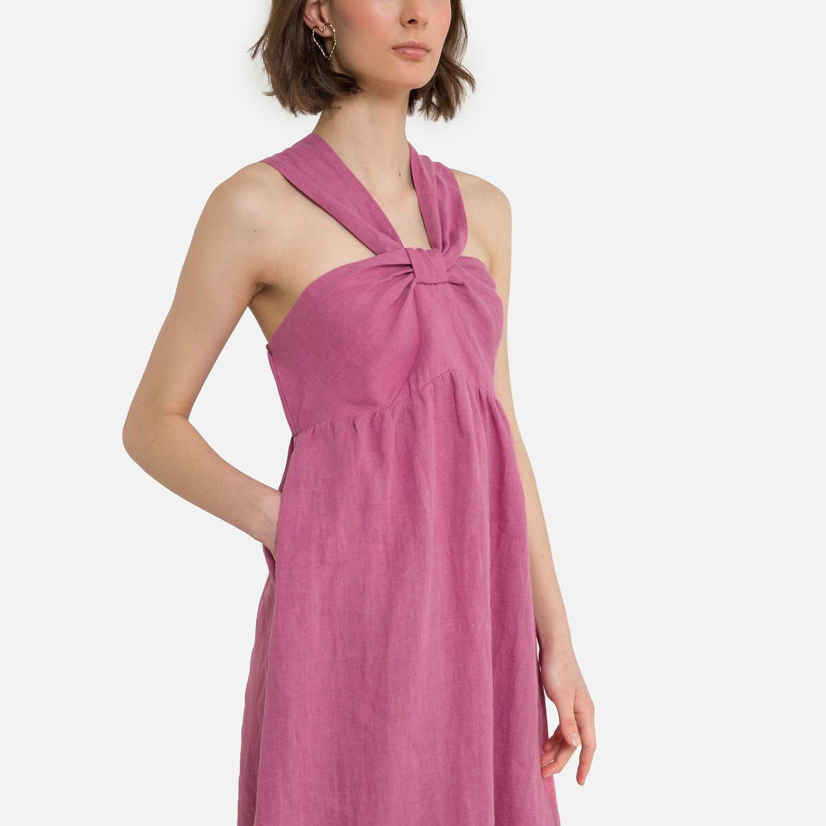 Платье SEE U SOON Длинное с бретельками-завязками 3(L) розовый, размер 3(L) Длинное с бретельками-завязками 3(L) розовый - фото 3