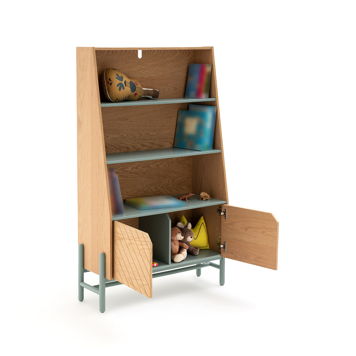 Шкаф LaRedoute Книжный этажерка детская Waldo единый размер каштановый - фото 4