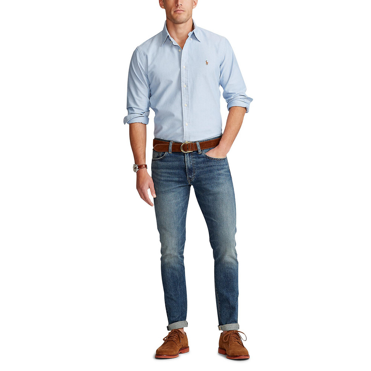 

Рубашка LaRedoute, Белый, Рубашка прямая custom fit из ткани оксфорд стрейч M белый
