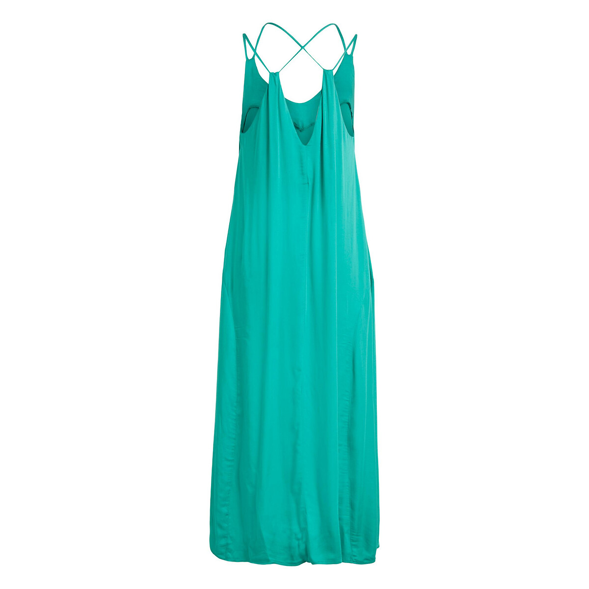 Платье VILA Длинное с тонкими бретелями 44 зеленый, размер 44 - фото 2