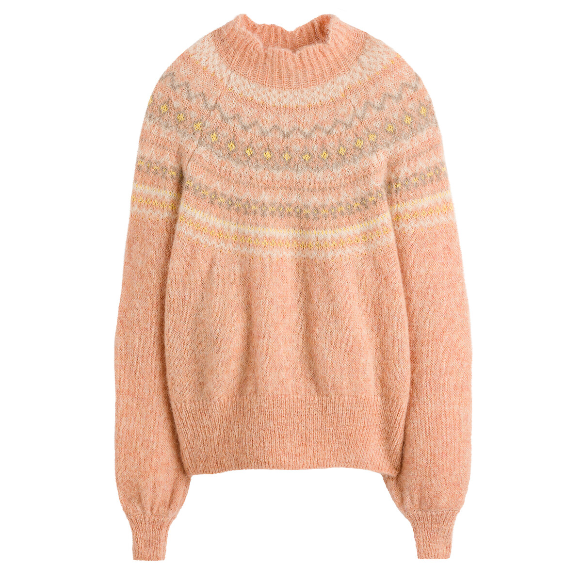 Пуловер С воротником-стойкой с жаккардовым узором L разноцветный LaRedoute, размер L - фото 5