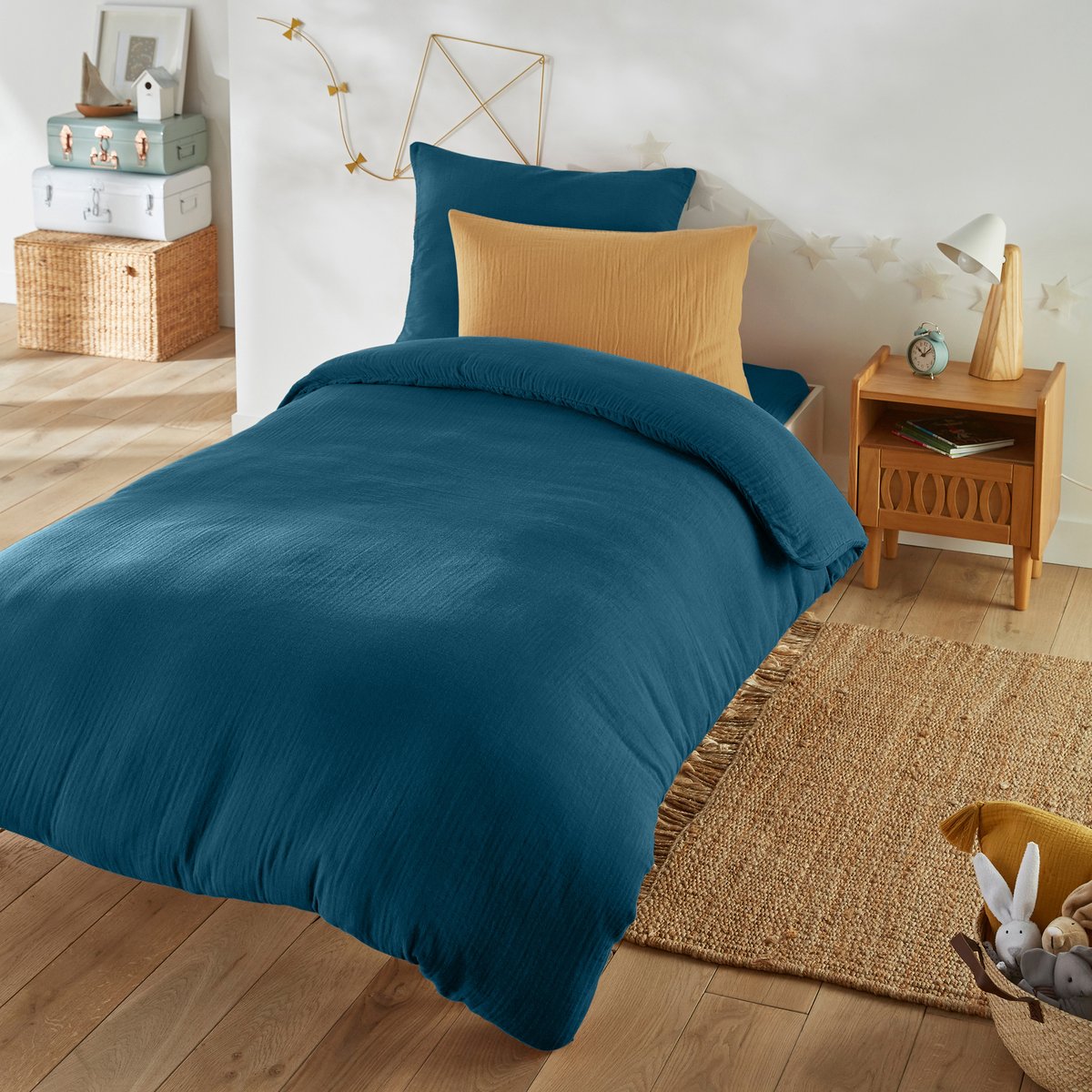 

Пододеяльник La Redoute, Синий, Детский из хлопчатобумажной газовой ткани Snow 200 x 200 см синий