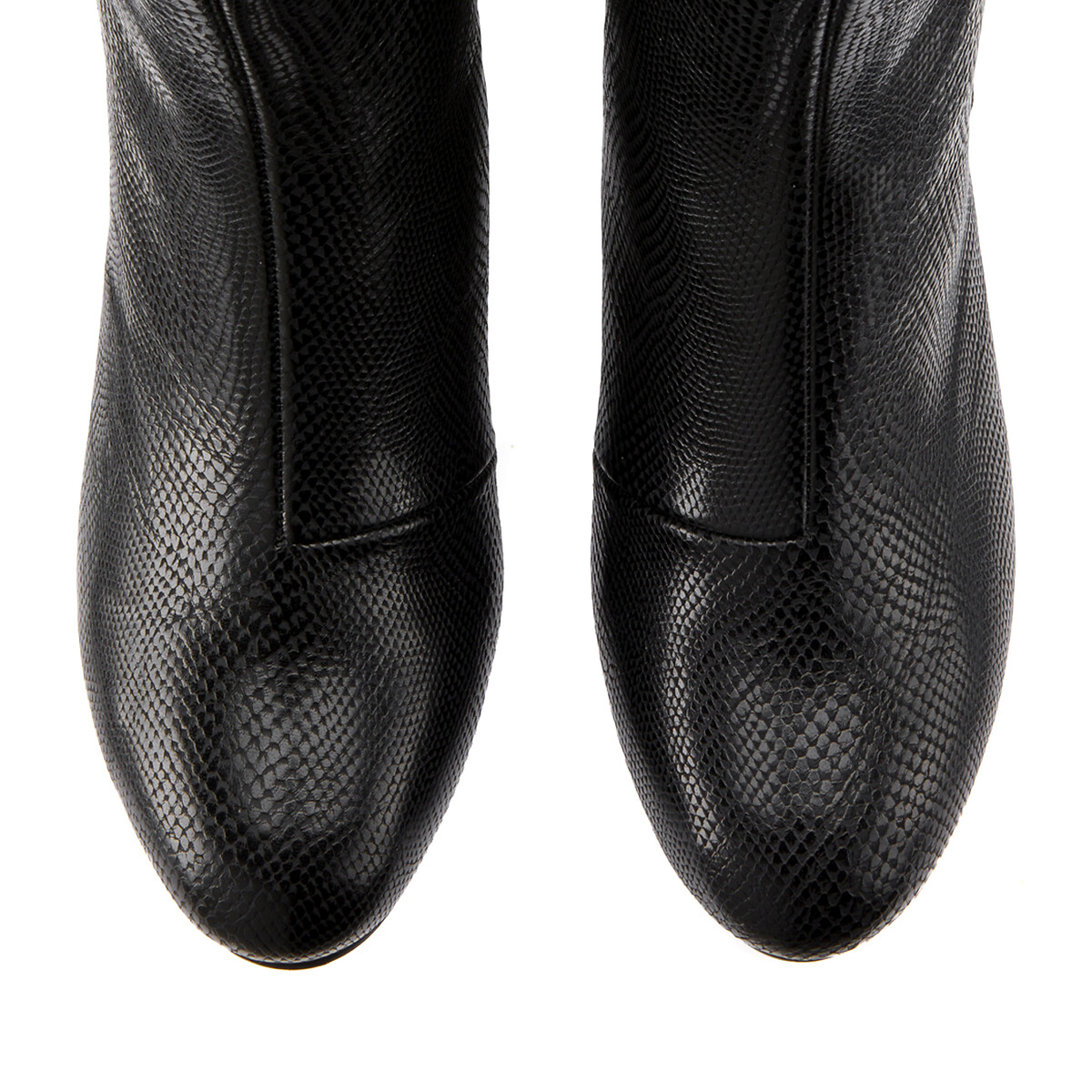 Ботинки LaRedoute На широком каблуке под кожу рептилии для широкой стопы 38-45 38 черный, размер 38 - фото 3
