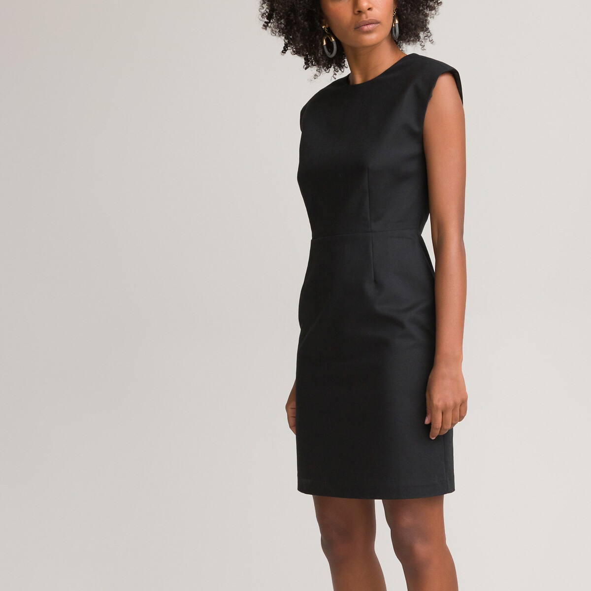 Платье LA REDOUTE COLLECTIONS Короткое без рукавов с V-образным вырезом сзади 40 черный, размер 40 - фото 4