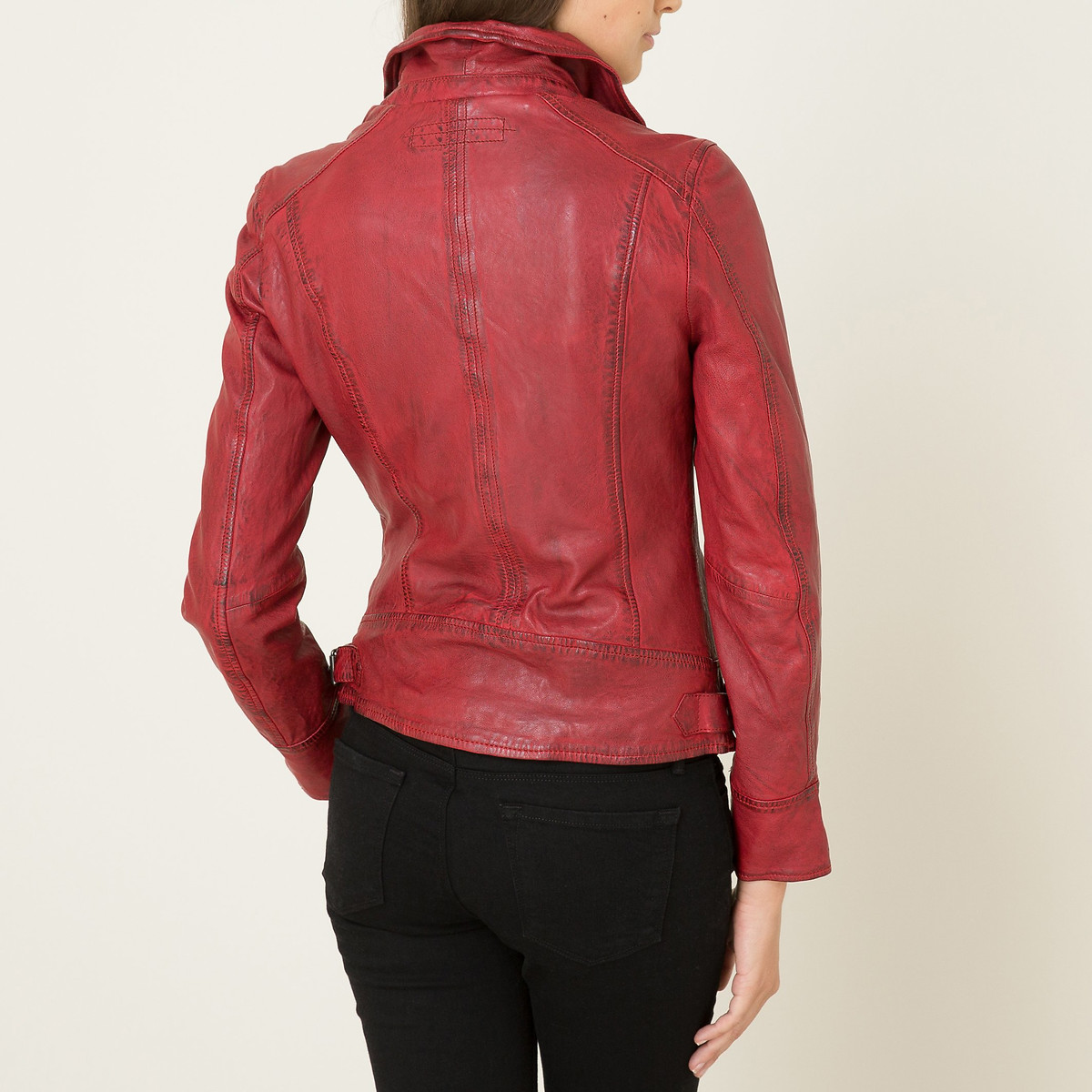 Куртка OAKWOOD Приталенная из кожи мутона VIDEO S красный, размер S - фото 3