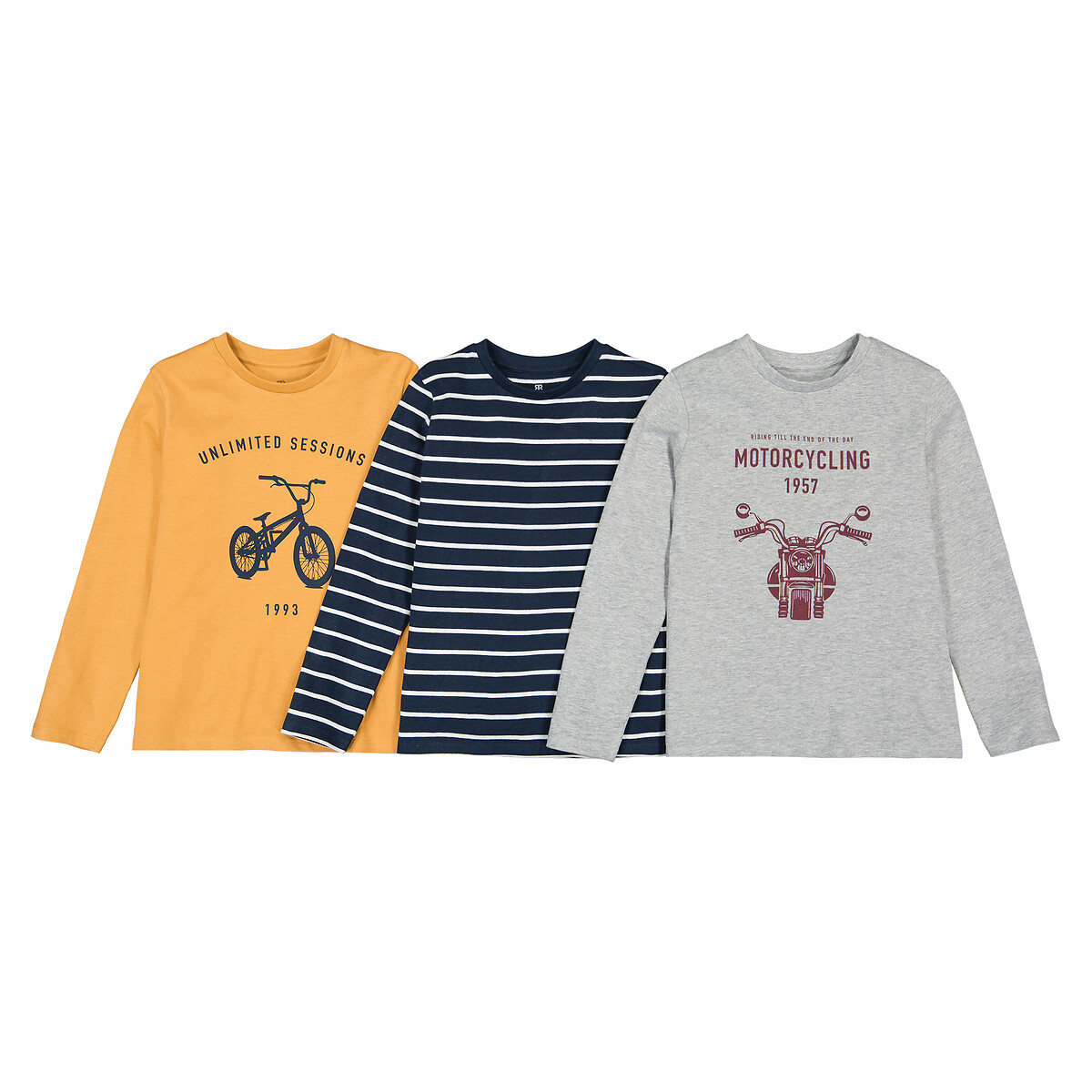 Комплект из трех футболок с LA REDOUTE COLLECTIONS Комплект из трех футболок с Длинными рукавами 12 каштановый, размер 12 - фото 3