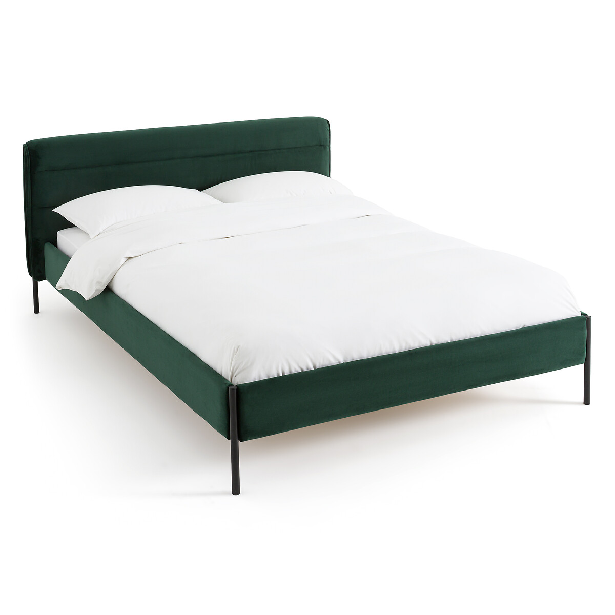 Кровать мягкая с основанием Obias  140 x 190 см зеленый LaRedoute, размер 140 x 190 см - фото 1