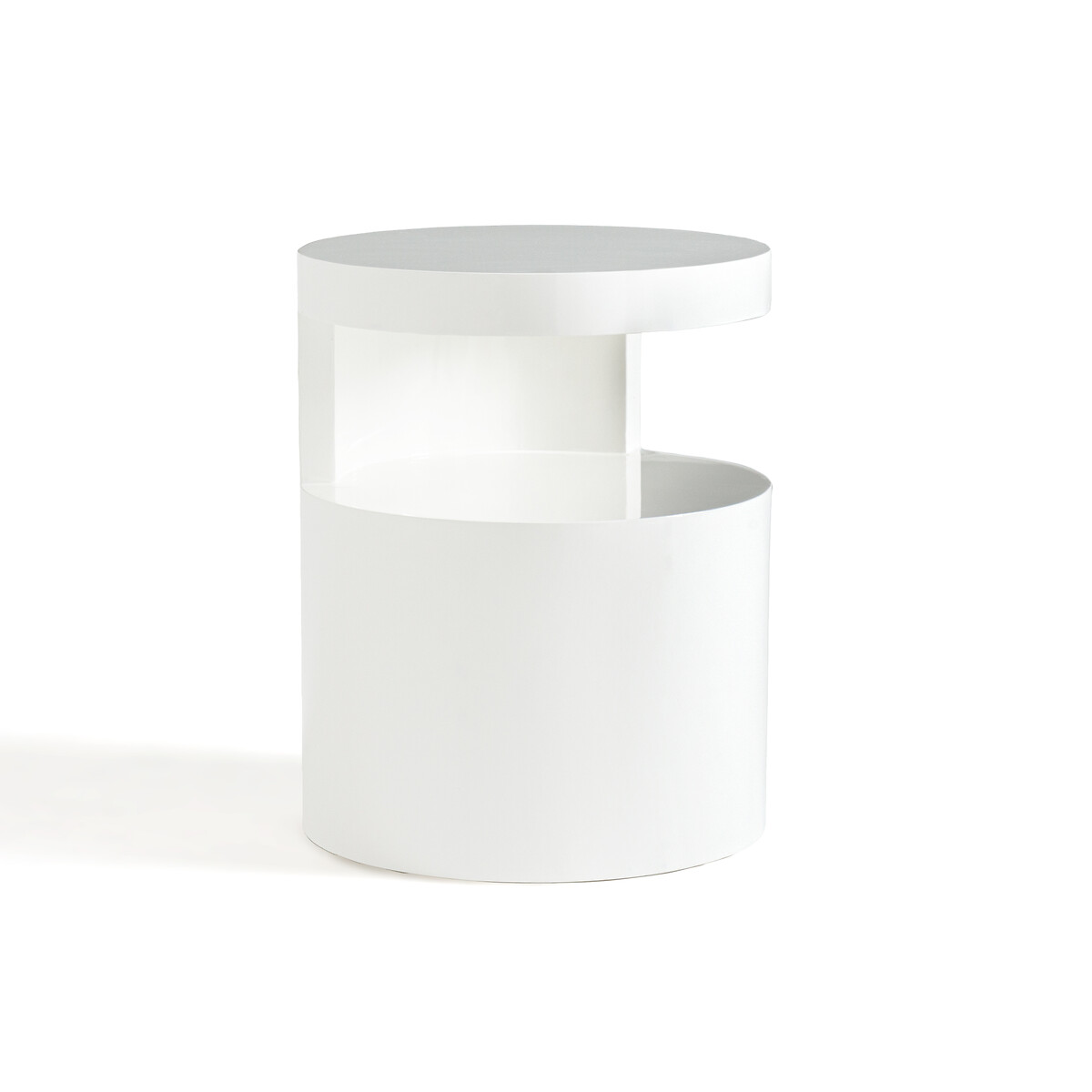 Столик прикроватный блестящий цилиндрической формы Newark единый размер белый прикроватный столик простой современный стеклянный креативный светильник в скандинавском стиле для гостиной прикроватный угловой столи