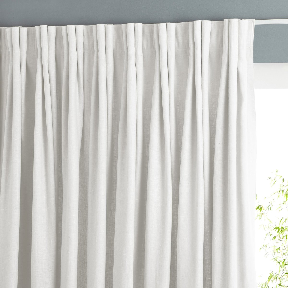 Image of Colin Single Linen Curtain with Pinch Pleats
