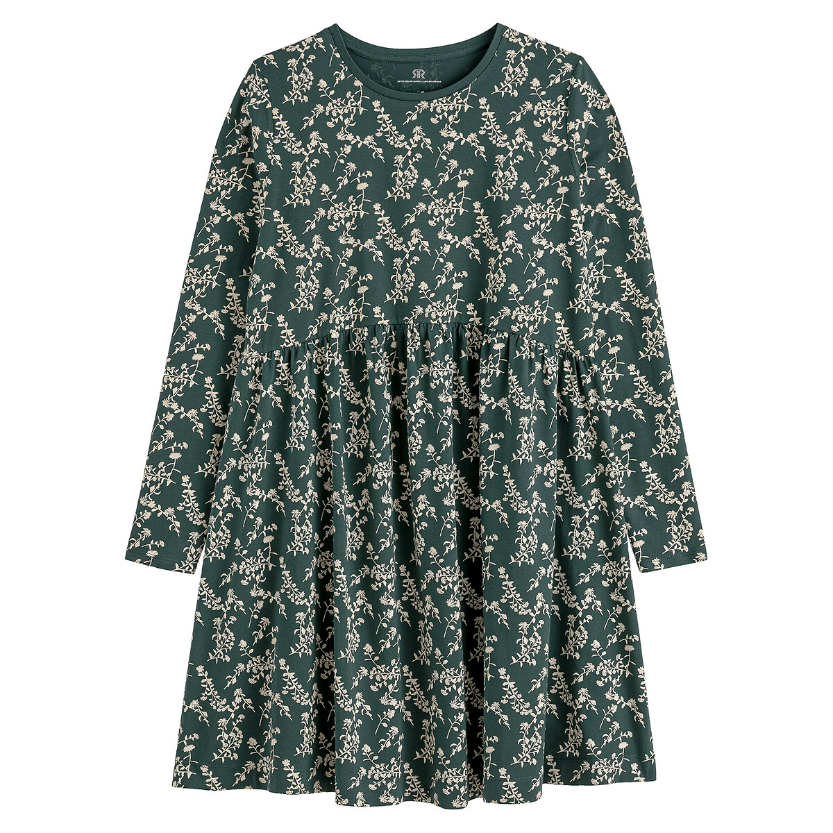Платье LA REDOUTE COLLECTIONS Платье Короткое расклешенное с цветочным принтом 54 зеленый, размер 54 - фото 5