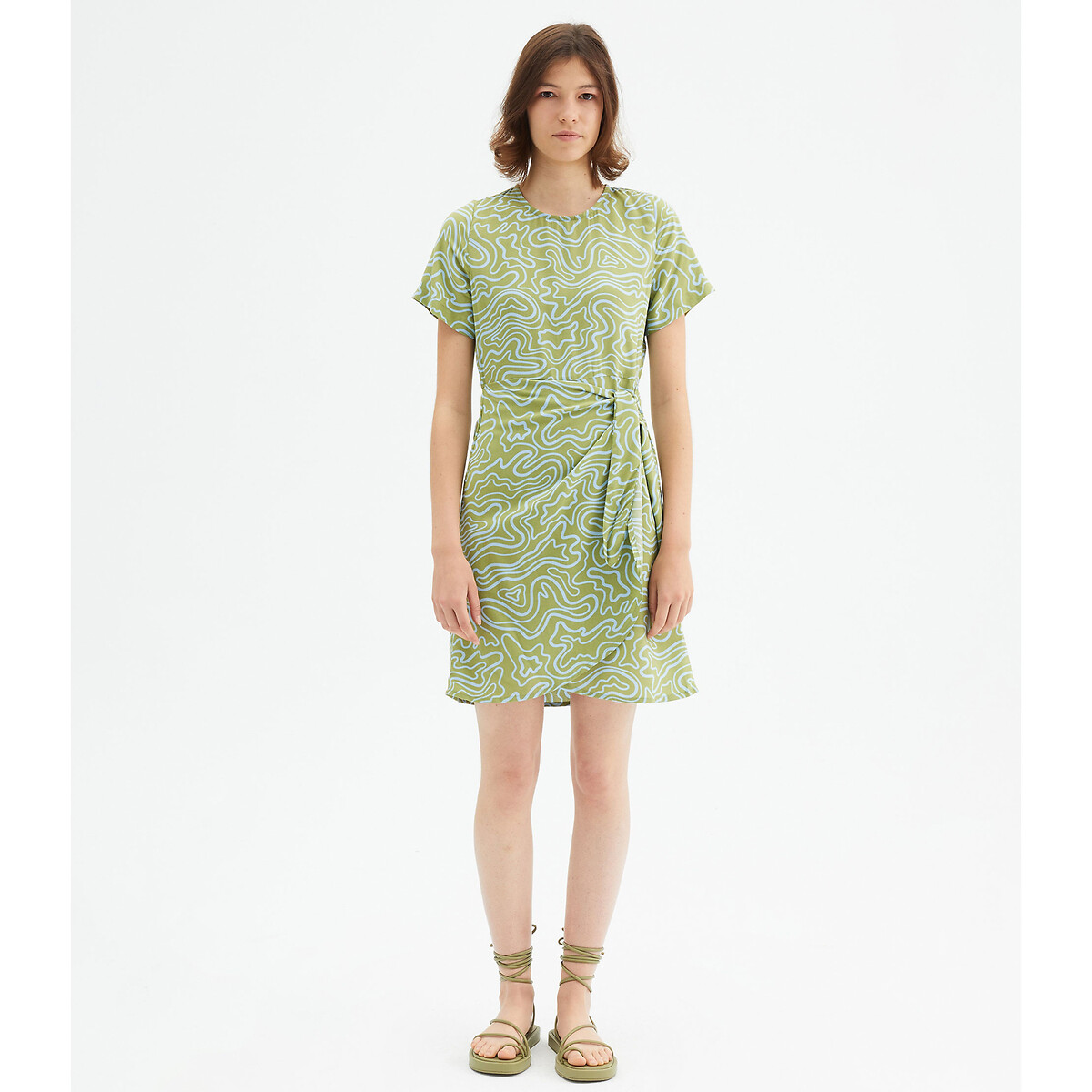 Платье С запахом короткими рукавами и принтом M зеленый LaRedoute, размер M - фото 4