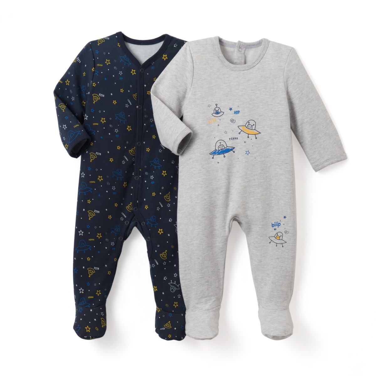 

2 пижамы из мольтона с рисунком, 0 мес.- 3 лет