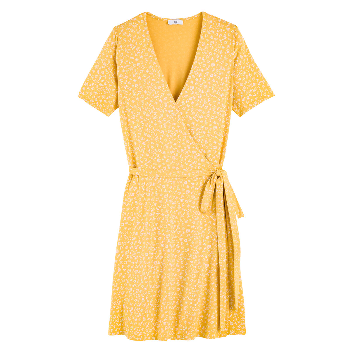 Платье LA REDOUTE COLLECTIONS С запахом и цветочным принтом сделано в Европе L желтый, размер L - фото 5