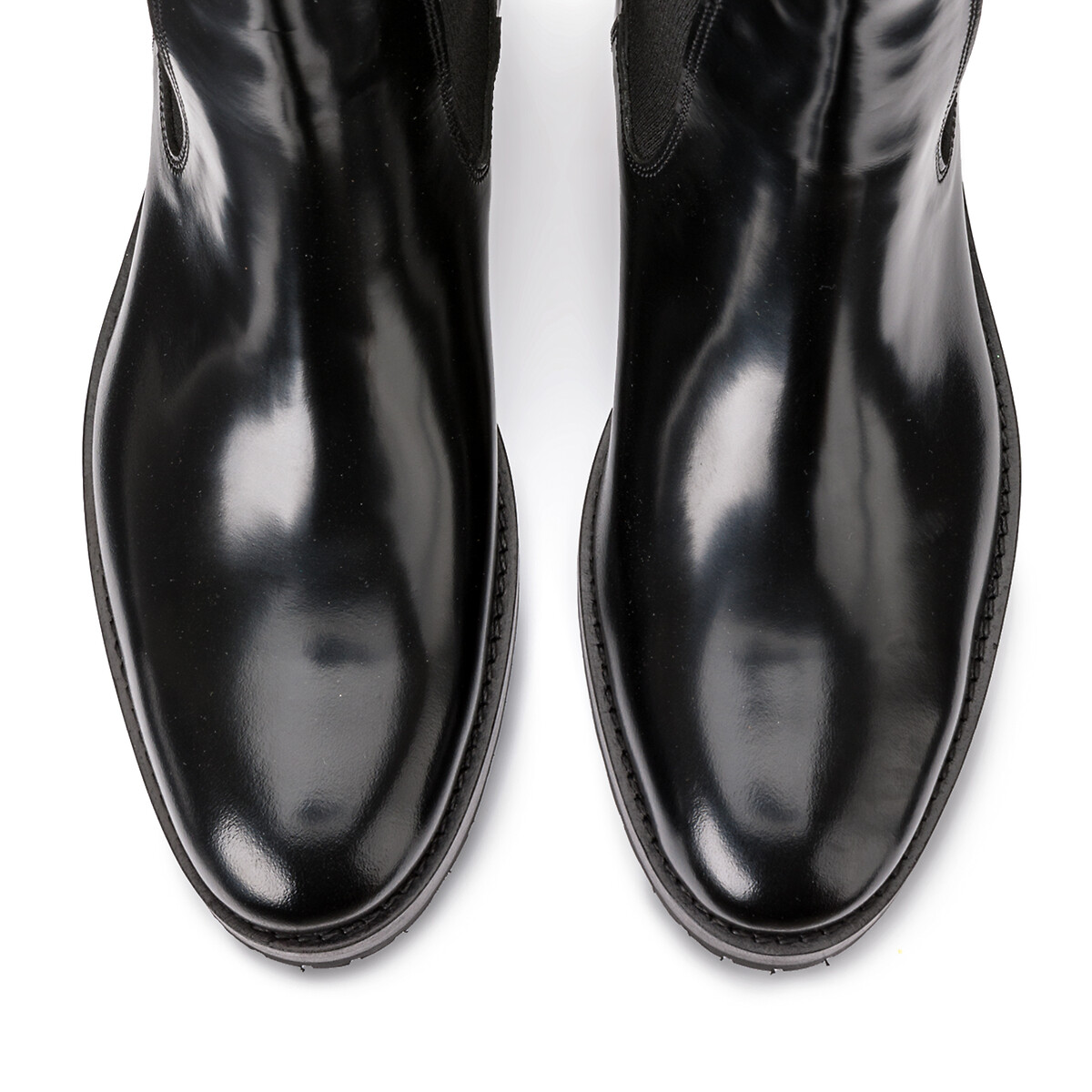 Ботинки Из кожи на широком каблуке CHELSEA 37 черный LaRedoute, размер 37 - фото 3