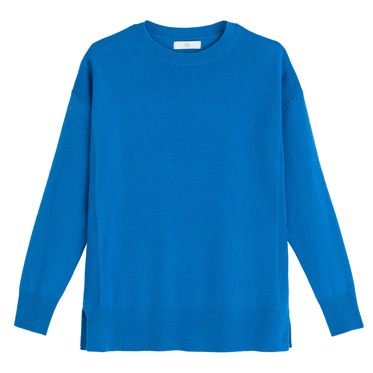 Пуловер LaRedoute С круглым вырезом из тонкого трикотажа 100 кашемир M синий, размер M - фото 5