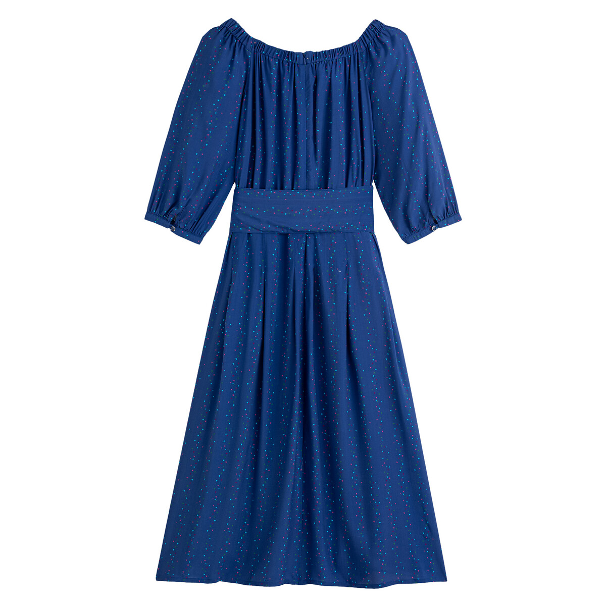 Платье LaRedoute Прямое с рукавами 34 длинное 34 (FR) - 40 (RUS) синий, размер 34 (FR) - 40 (RUS) Прямое с рукавами 34 длинное 34 (FR) - 40 (RUS) синий - фото 2