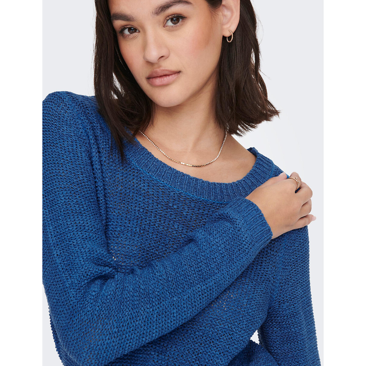 Пуловер С вырезом-лодочкой из тонкого трикотажа M синий LaRedoute, размер M - фото 4