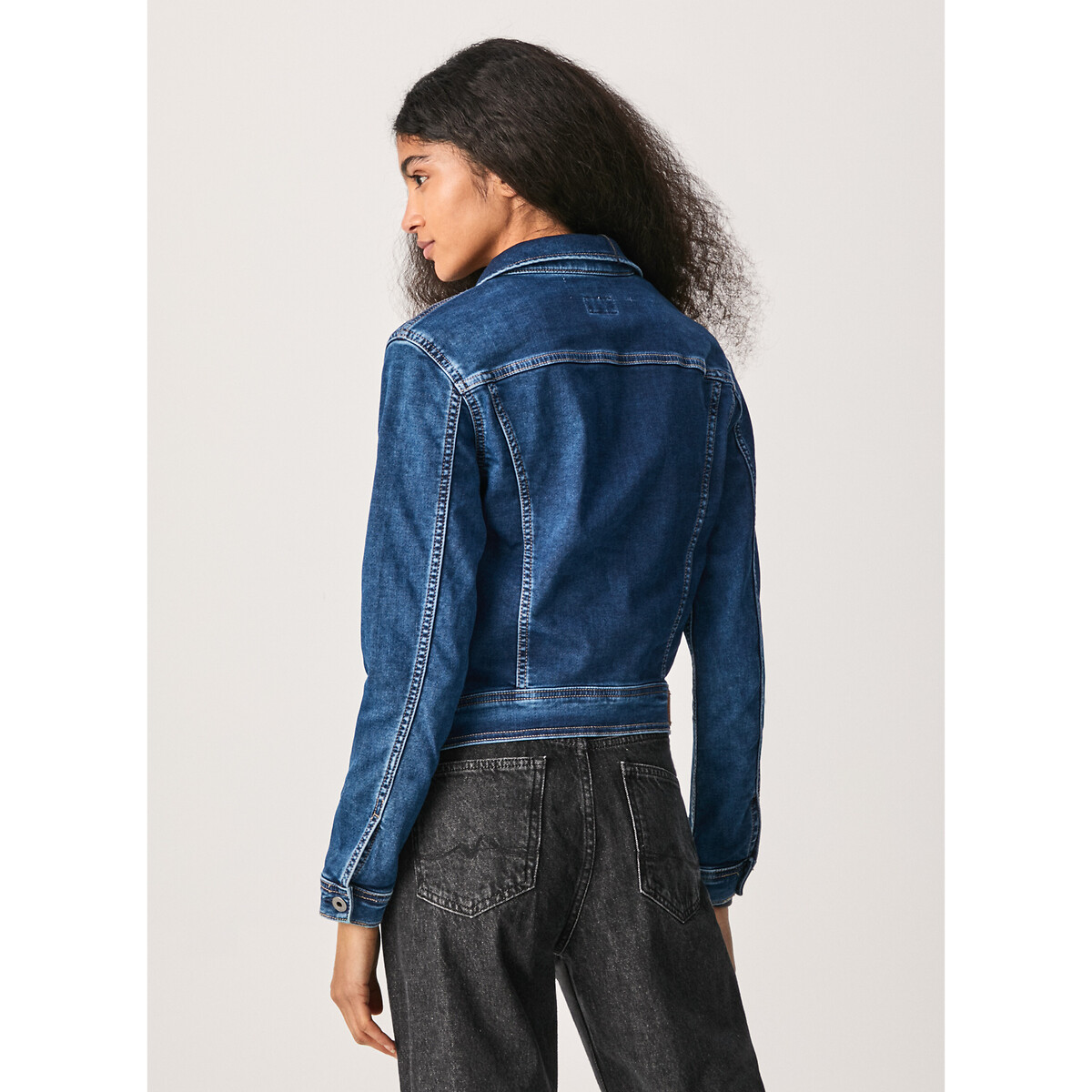 Жакет Короткий из джинсовой ткани S синий LaRedoute, размер S - фото 2