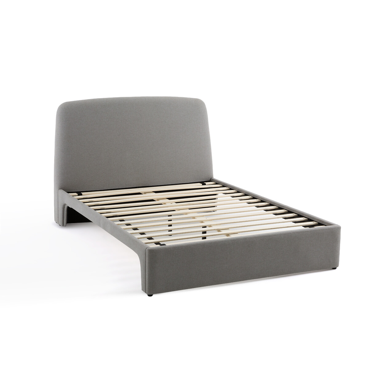 Мягкая LA REDOUTE INTERIEURS Кровать с матрасом Olinas 140 x 190 см серый, размер 140 x 190 см - фото 3