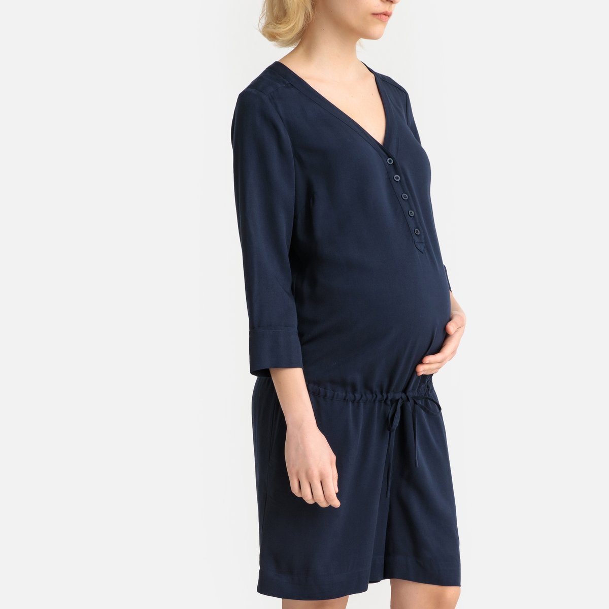 Комбинезон La Redoute С шортами для периода беременности 38 (FR) - 44 (RUS) синий, размер 38 (FR) - 44 (RUS) С шортами для периода беременности 38 (FR) - 44 (RUS) синий - фото 1