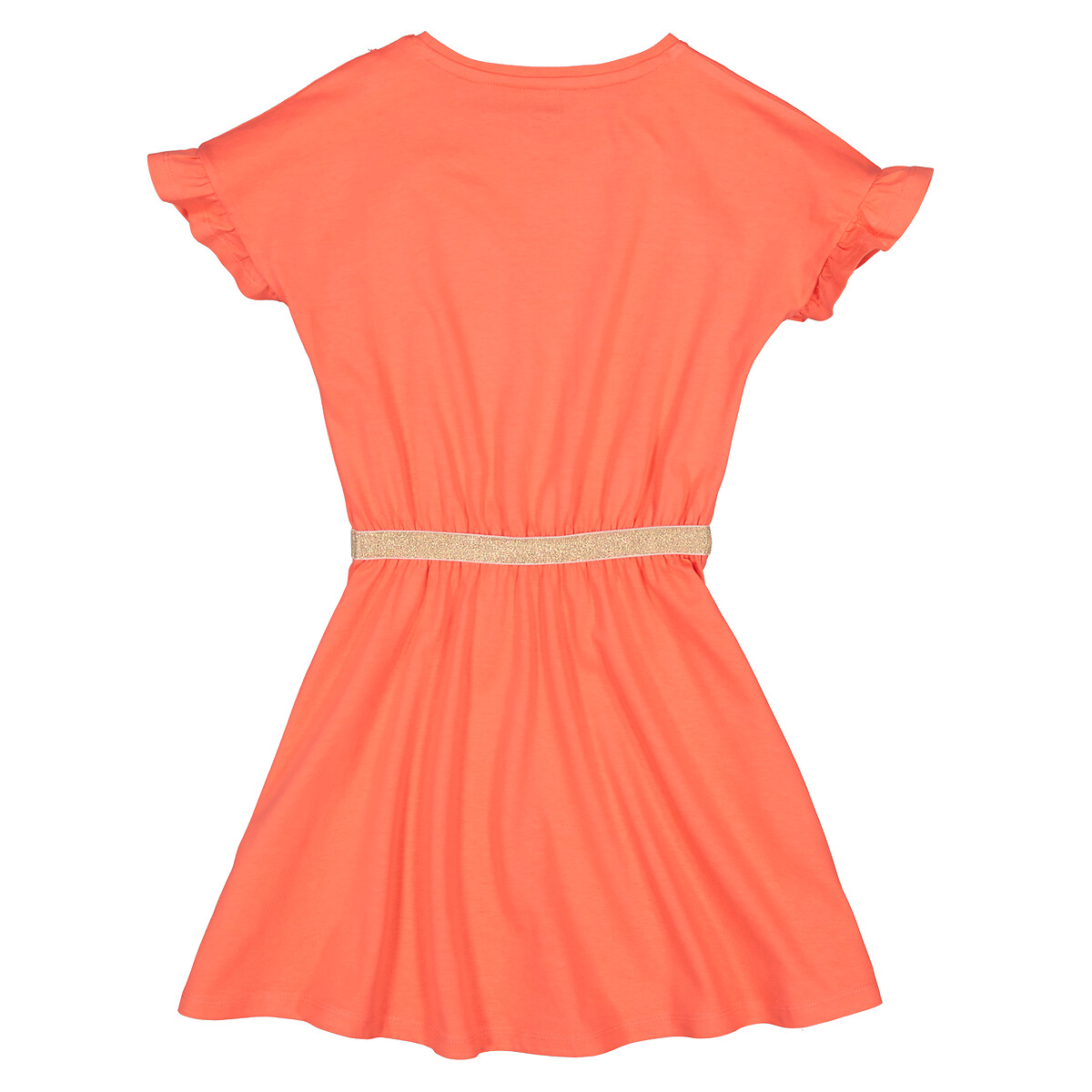 Платье с короткими рукавами с воланами  10 лет - 138 см оранжевый LaRedoute, размер 10 лет - 138 см - фото 4