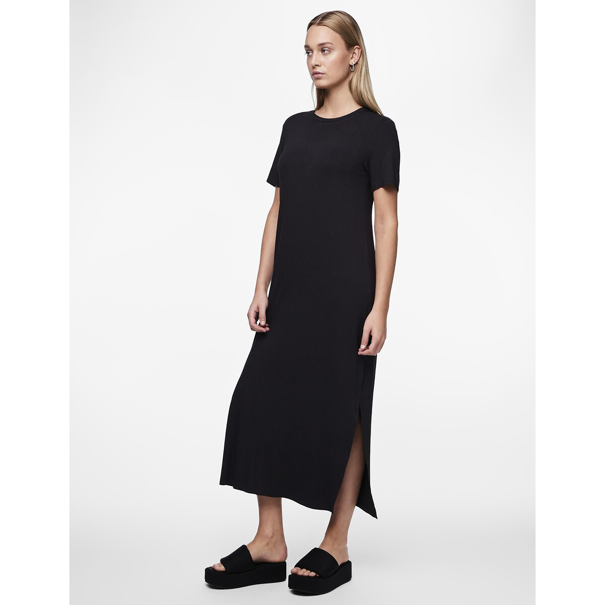 Платье-футболка длинное  XL черный LaRedoute, размер XL - фото 3