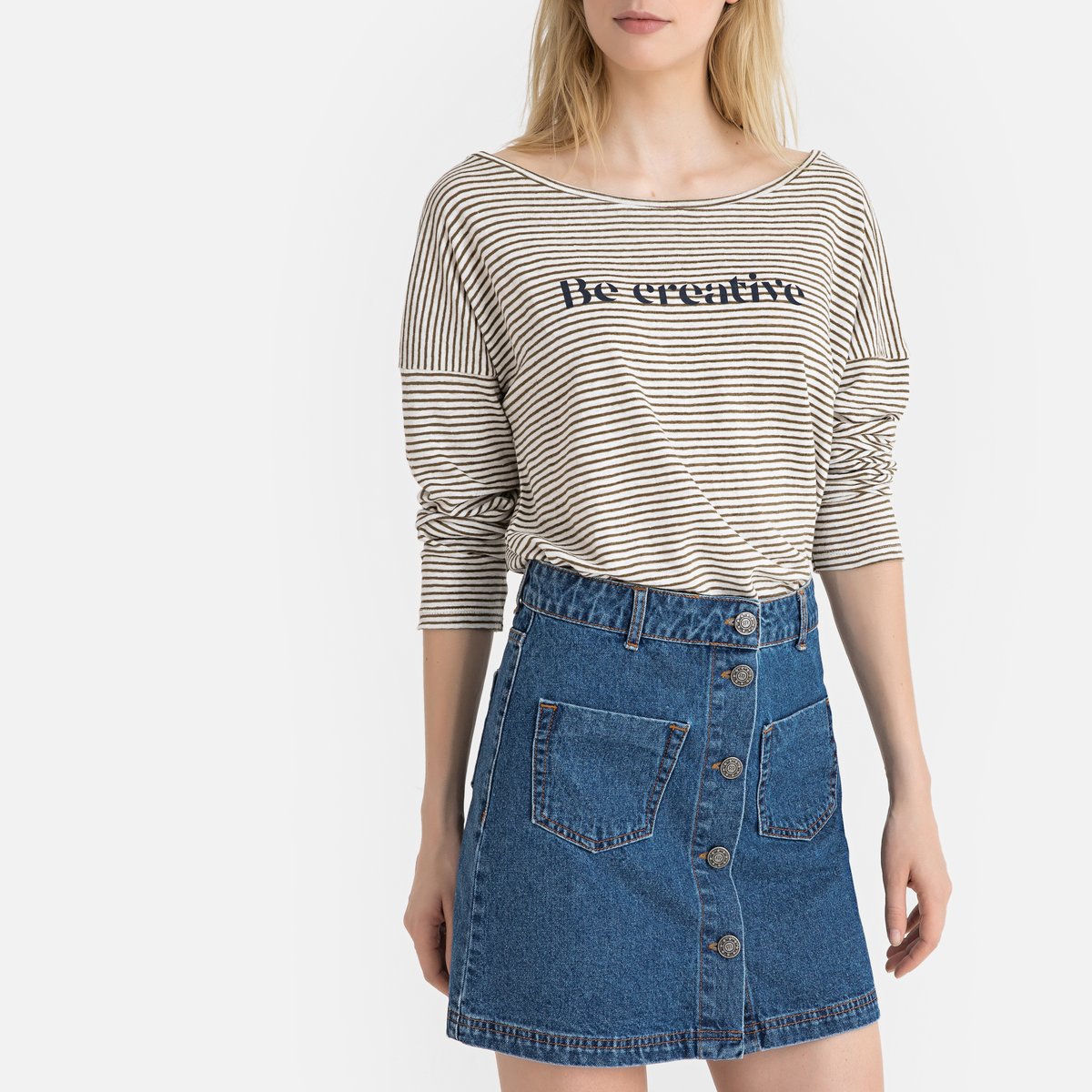 

Футболка La Redoute, Фиолетовый, Из льна с длинными рукавами и рисунком M фиолетовый