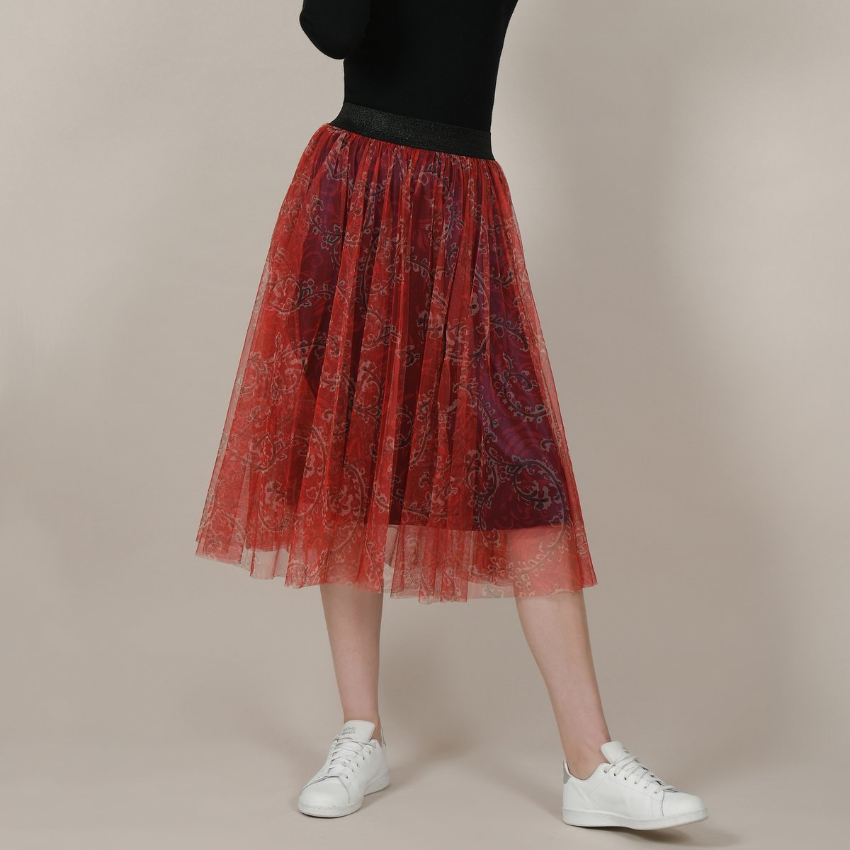 

Юбка La Redoute, Красный, Свободная длина миди M/L красный