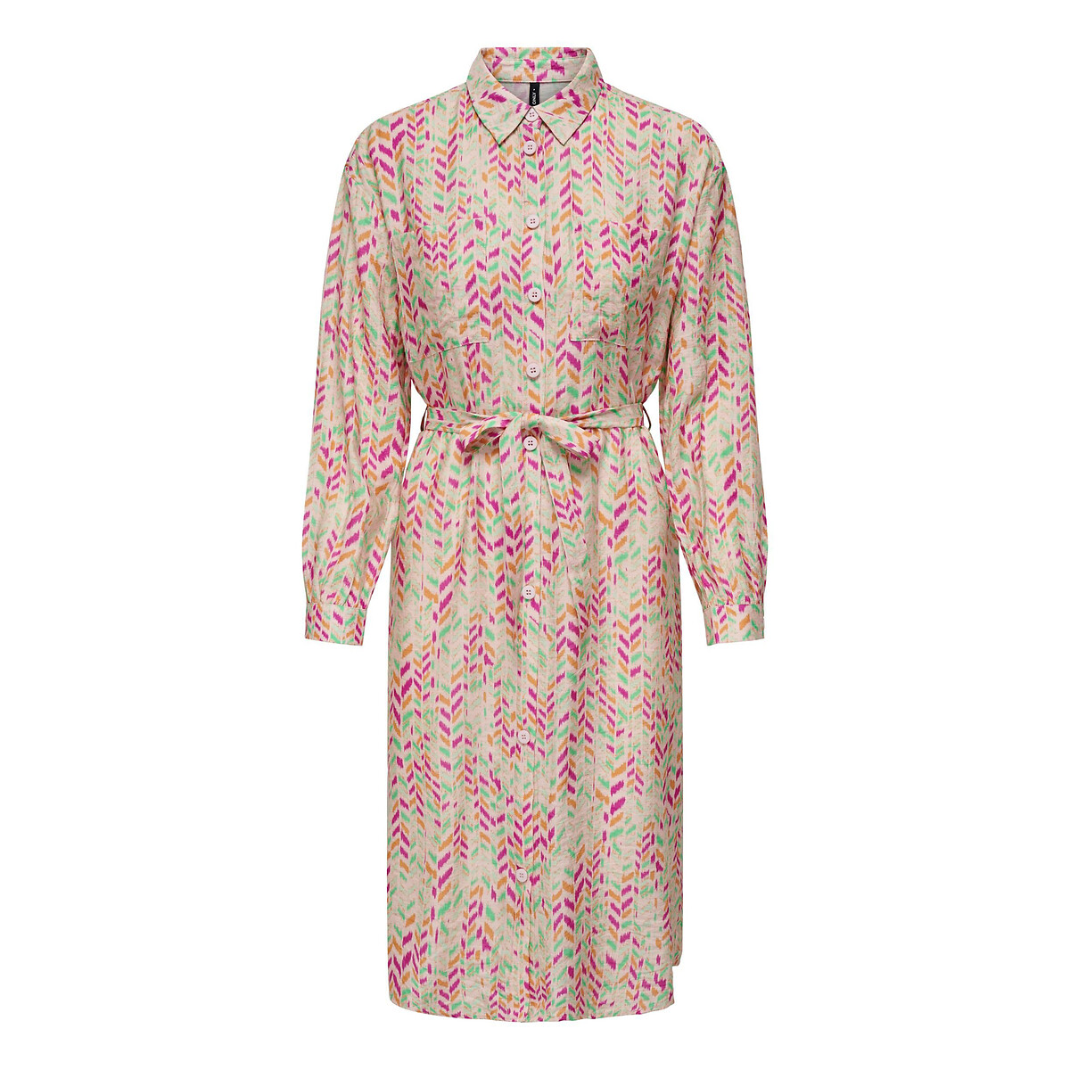 Платье-рубашка с принтом  L розовый LaRedoute, размер L