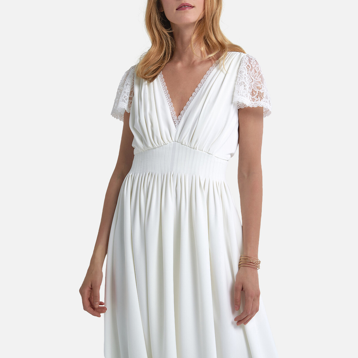 Платье La Redoute Невесты длинное короткие кружевные рукава 44 (FR) - 50 (RUS) белый, размер 44 (FR) - 50 (RUS) Невесты длинное короткие кружевные рукава 44 (FR) - 50 (RUS) белый - фото 4