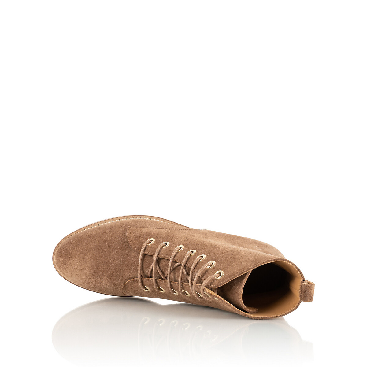 Ботинки LaRedoute На шнуровке из кожи 39 каштановый, размер 39 - фото 3