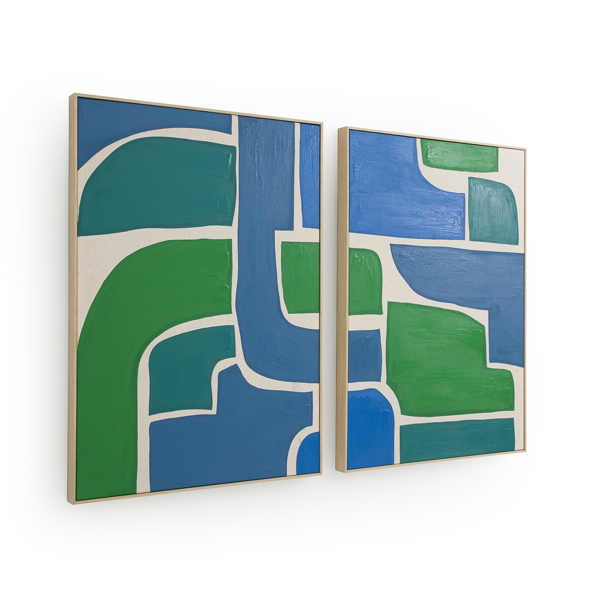 Комплект из двух полотен с принтом ручной работы Marino единый размер зеленый полотно ручной работы под стеклом sabana единый размер бежевый