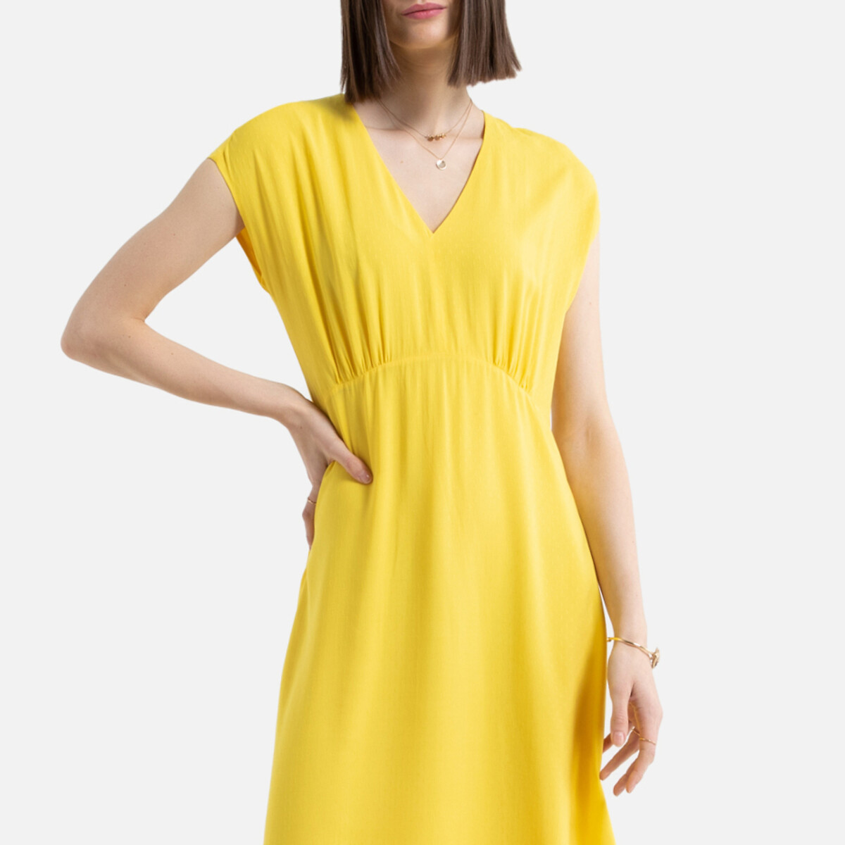 Платье La Redoute Длинное без рукавов 36 (FR) - 42 (RUS) желтый, размер 36 (FR) - 42 (RUS) Длинное без рукавов 36 (FR) - 42 (RUS) желтый - фото 4