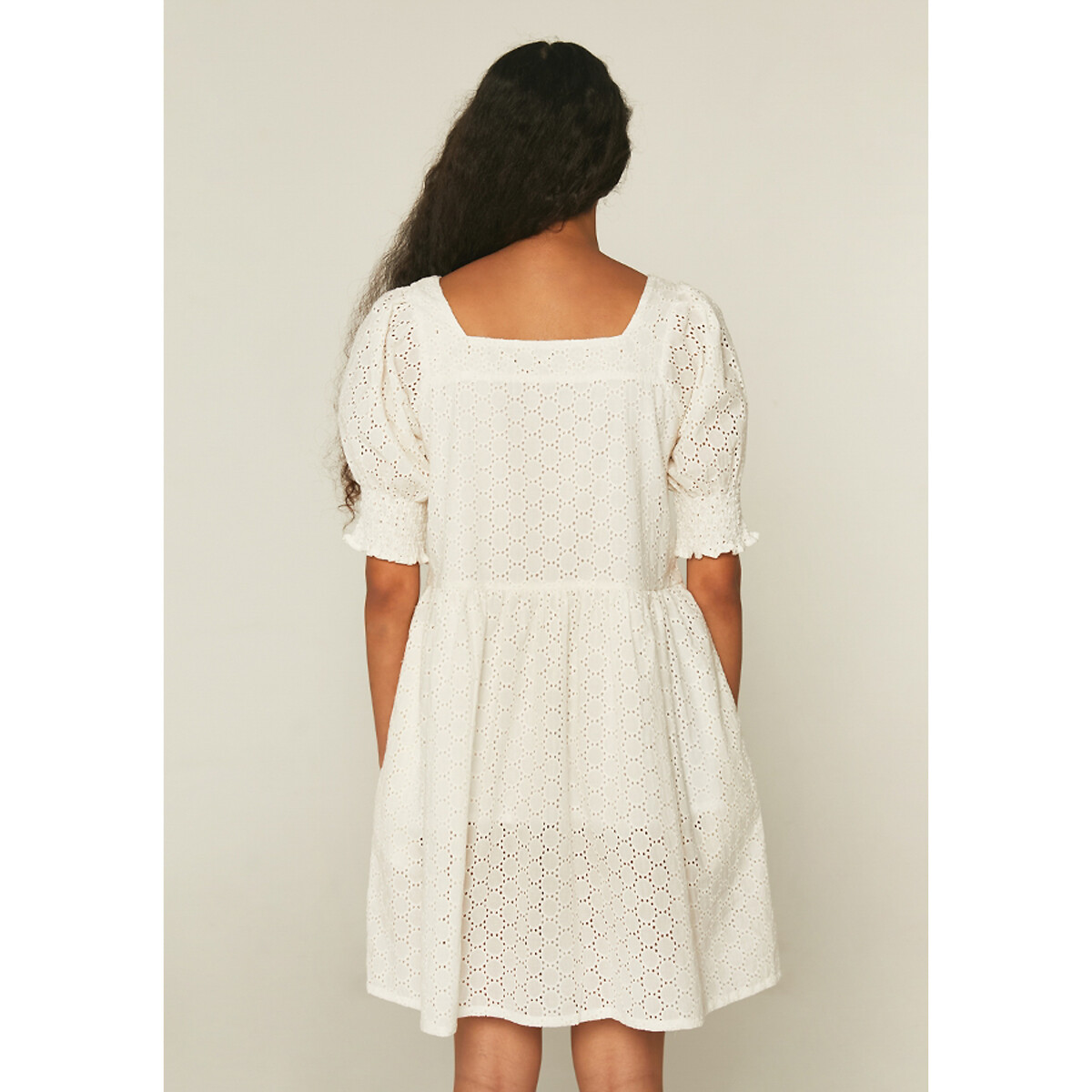 Платье COMPANIA FANTASTICA С короткими рукавами и квадратным вырезом M белый, размер M - фото 4
