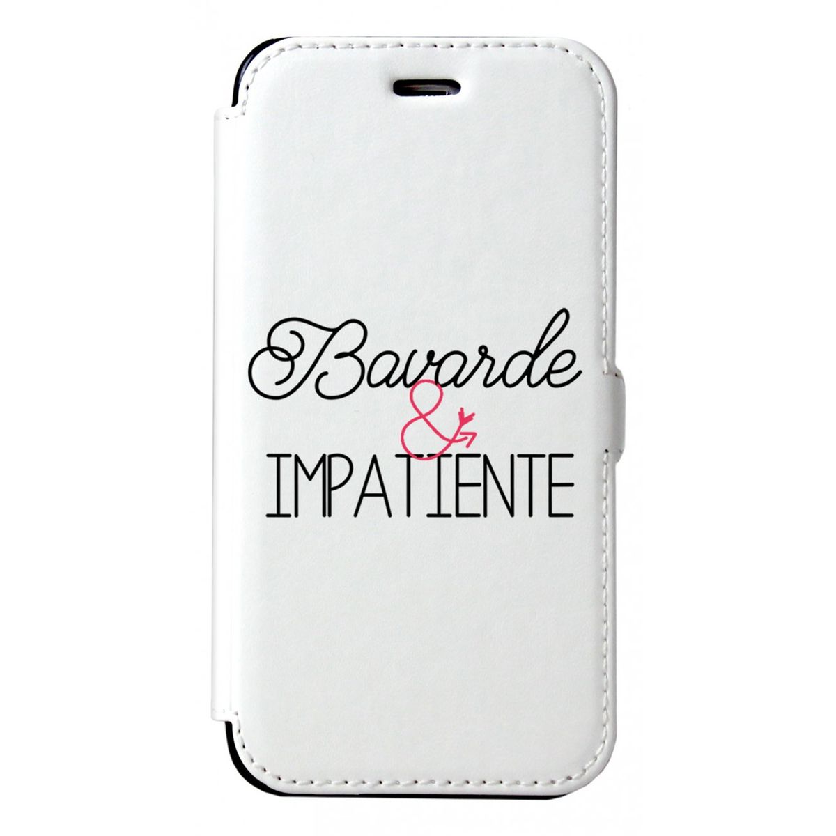 Etui iPhone 6 iPhone 6S rigide blanc, Bavarde et impatiente, La Coque Francaise®