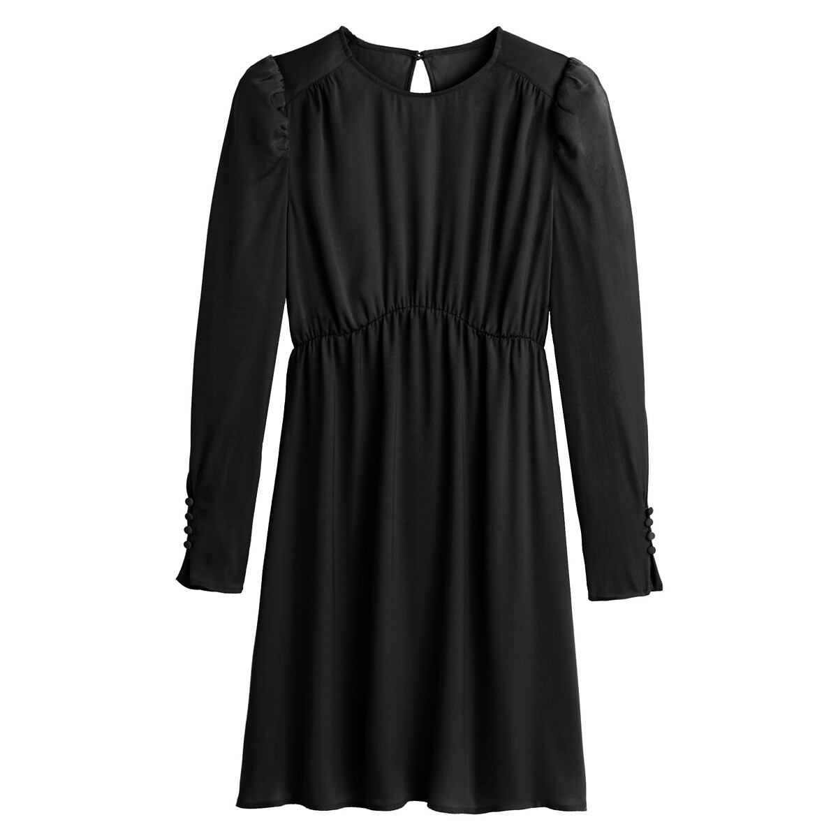 Платье LA REDOUTE COLLECTIONS Короткое расклешенное с длинными рукавами 48 черный, размер 48 - фото 5